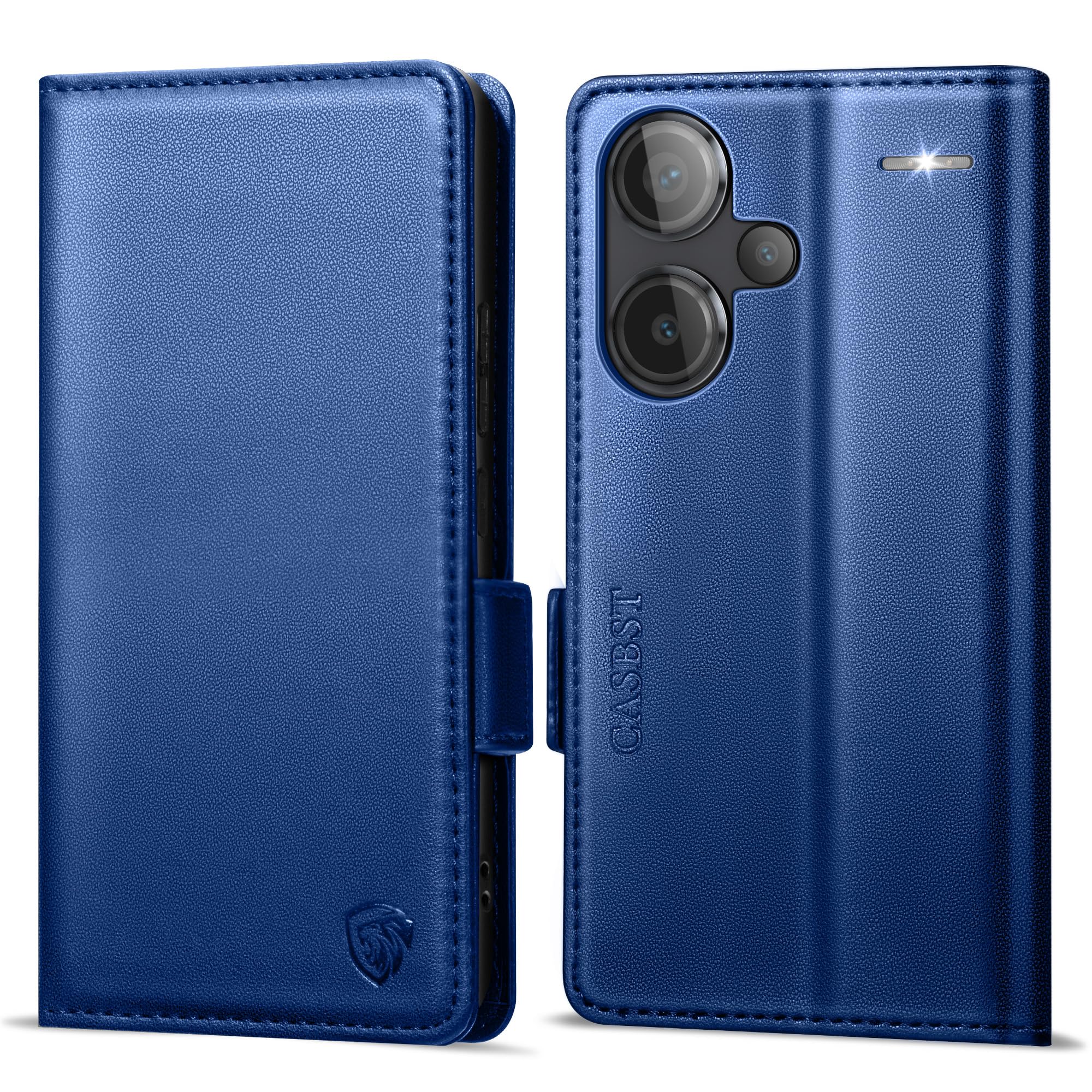 CASBST Mobile Phone Case for Xiaomi Redmi Note 13 Pro Plus 5G, Premium Leather Protective Case, Foldable with Card Slot