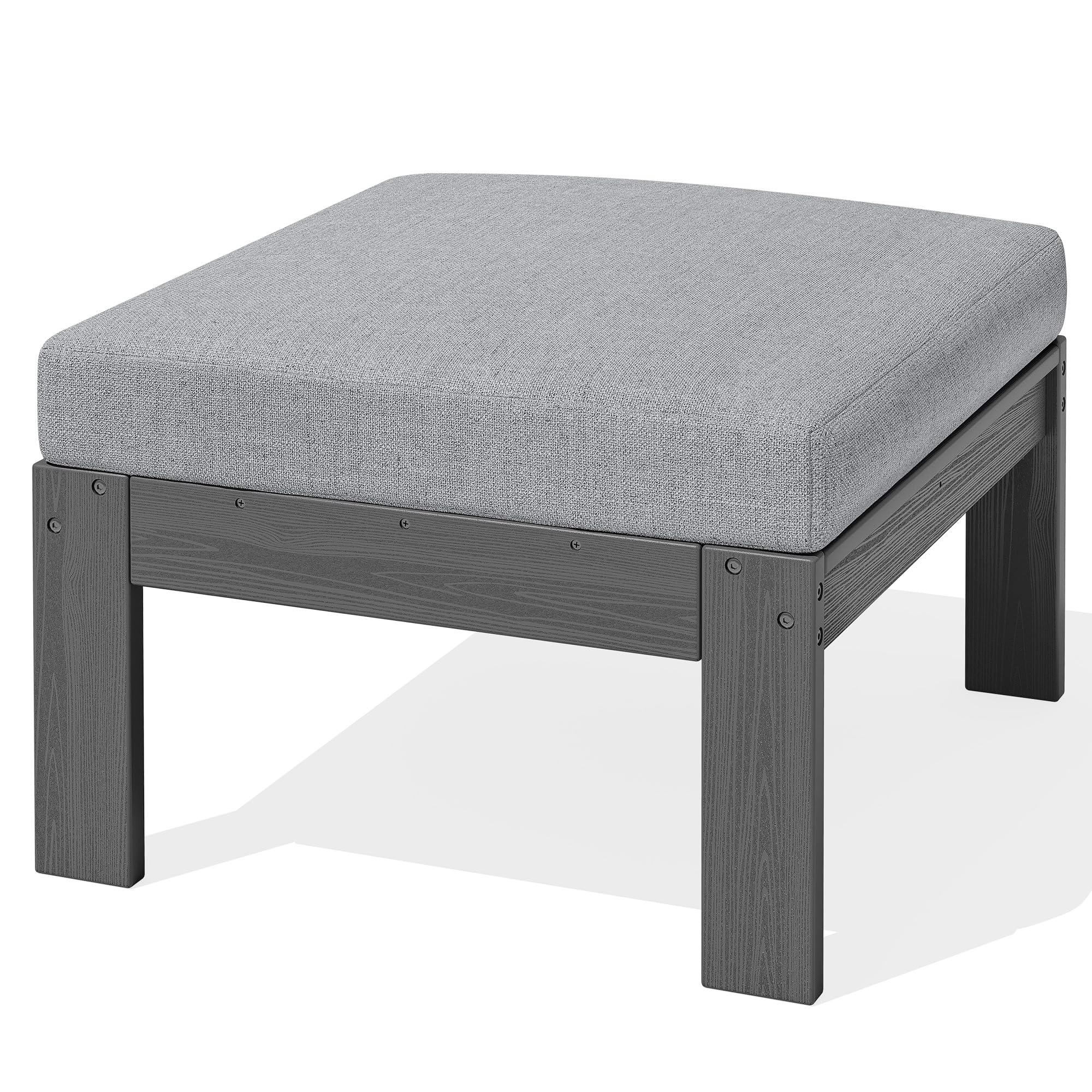 SERWALL HDPE Outdoor Ottoman with Cushions for Outdoo Sofa