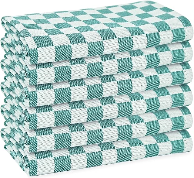Weave Essentials 6 Pc Dinner Cloth Napkins - 50x50cm, Extra Large Linen Napkins, Ideal for Events, Home, Hotel & Restaurant Use, Luxury & Premium Table Napkins - (Christmas Green)