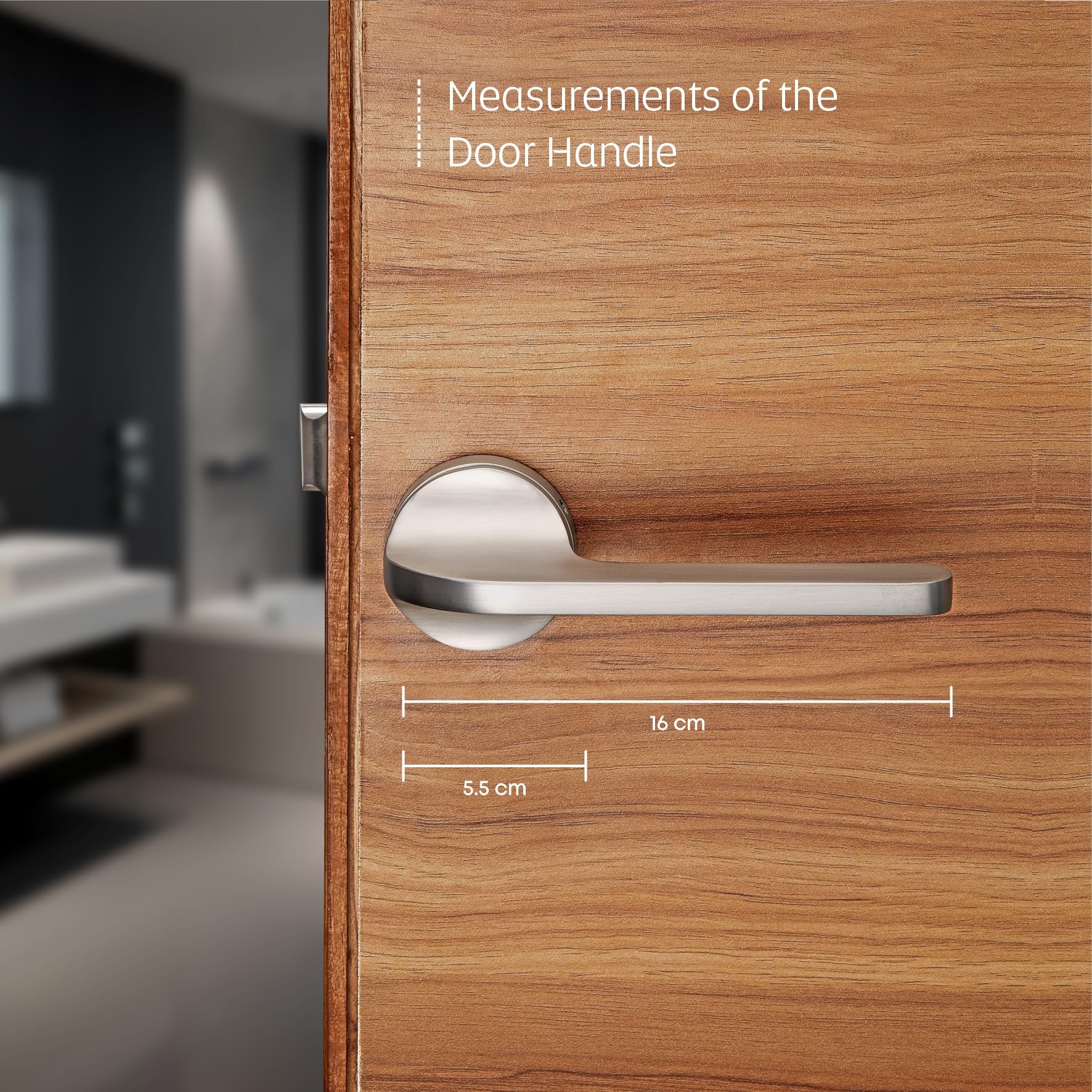 LAPO Door Lock for Bathroom & Balcony | 45x45 Lock Body | Brass Latch | Keyless Lock Set | Reversible Door Fit | Compatible with 30–50mm Thickness | Matt Finish | 3 Years Warranty | Ro-127 4