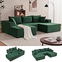 Vista 30 de Sofá Seccional Cloud de 110", Sofá Boneless para Sala de Estar, Sofá Seccional Modular con Asiento Profundo, Cómodo Sofá Esponjoso con Chaise