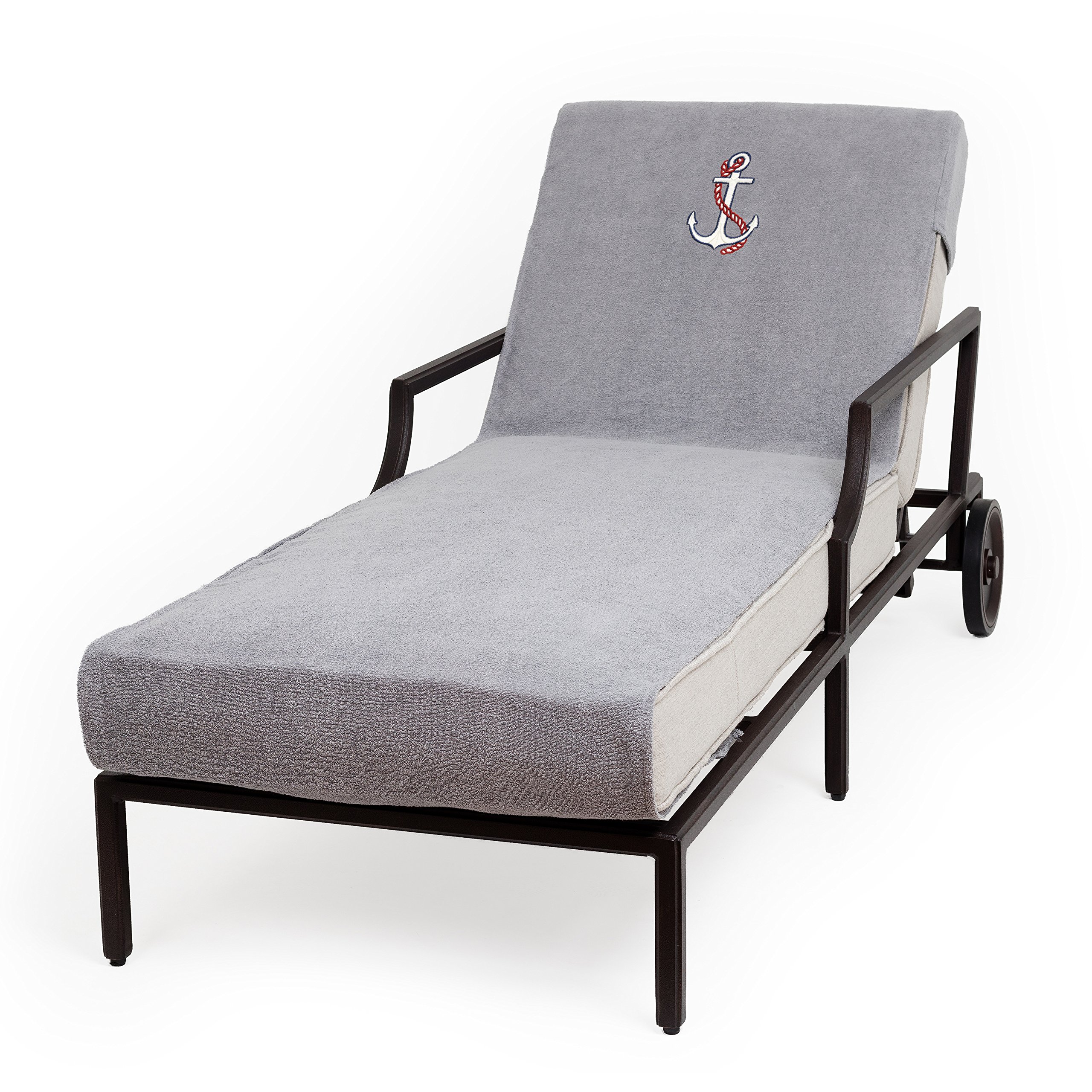 Linum Home Textiles CL95-SNP-ANC Anchor Chaise Lounge Cover, Grey
