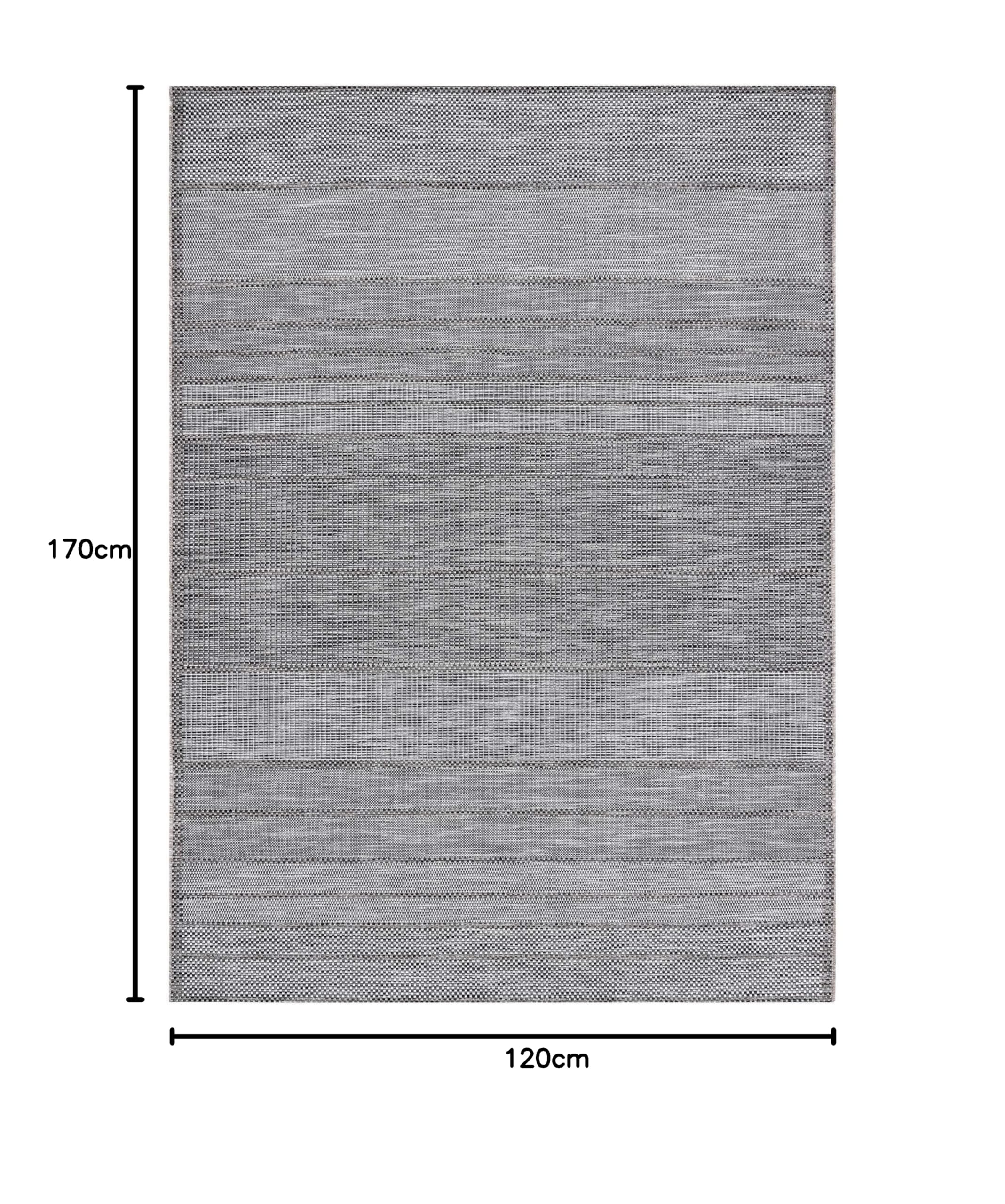 rugsx Nowoczesny dywan SISAL LOFT sznurkowy do salonu, sypialni, na taras, do kuchni, kolor szary/kość słoniowa/srebrny, 120 x 170 cm