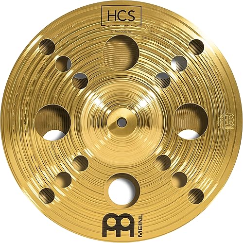Meinl - Platillos de basura de 12 pulgadas con agujeros latón de acabado tradicional HCS para juego de tambores fabricado en Alemania HCS12TRS