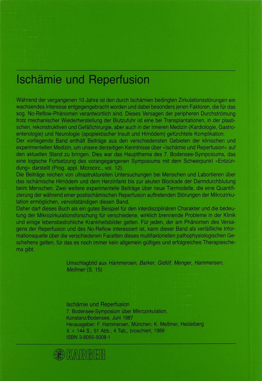 Ischamie Und Reperfusion      First Edition