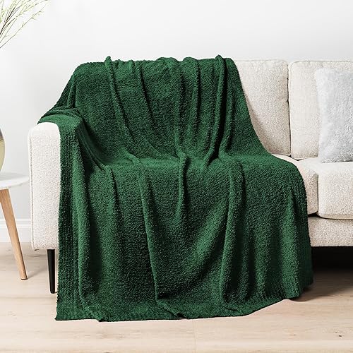 Vista 44 de PAVILIA Manta de punto súper suave para sofá, esponjosa, acogedora, ligera, de punto grande y cálida para sofá y cama, color azul pizarra, 60 x 80