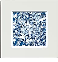 Vista 104 de O3 Design Studio Mapa de corte de papel Madrid negro mate de 20 x 20 pulgadas