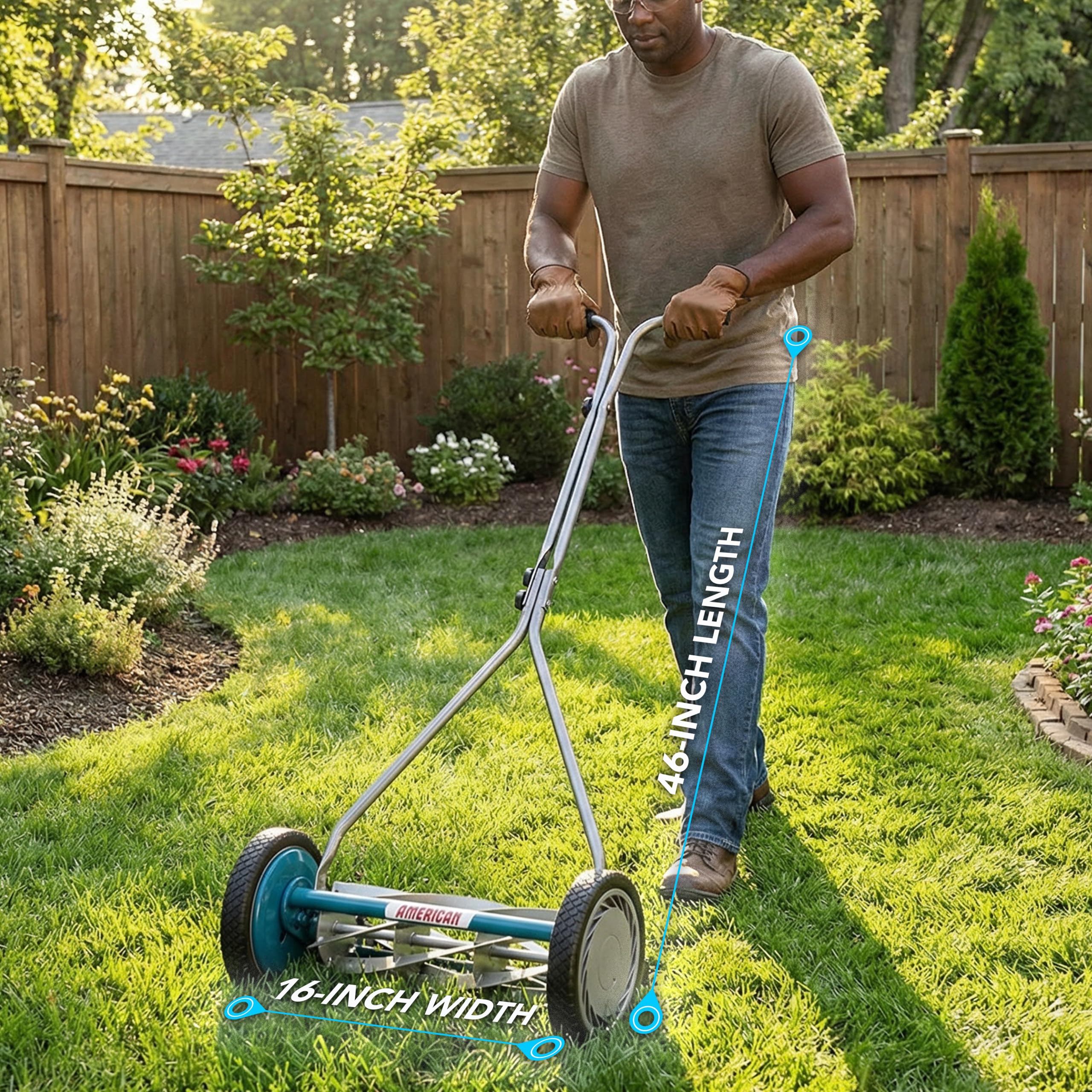 American Lawn Mower Company 2607-16 40,6 cm, 7-ostrzowa kosiarka z 7 ostrzami, ostrzałka SK-2 w zestawie