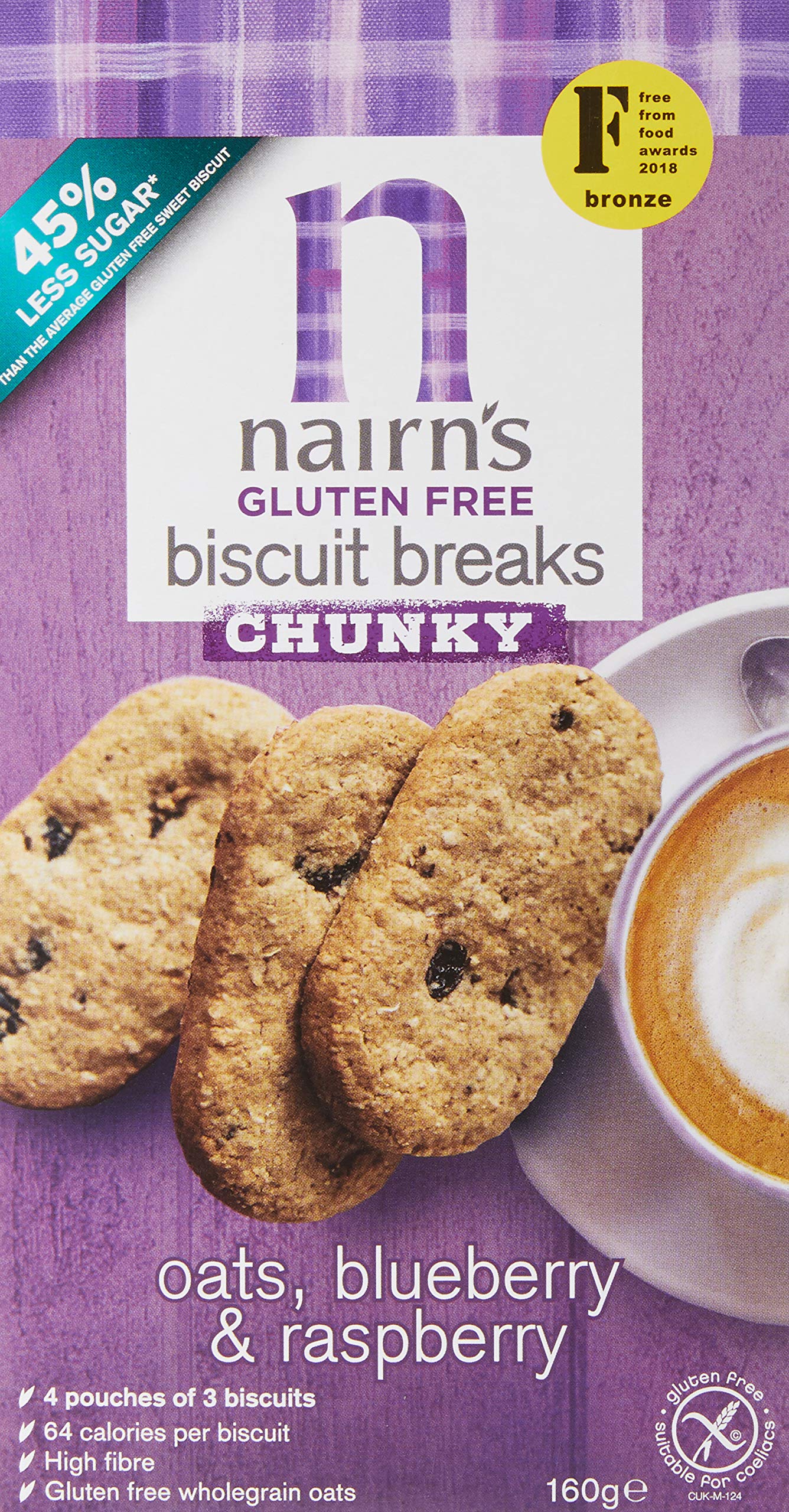 Nairns Gluten Free Biscuit Breaks Chunky Oats Blue