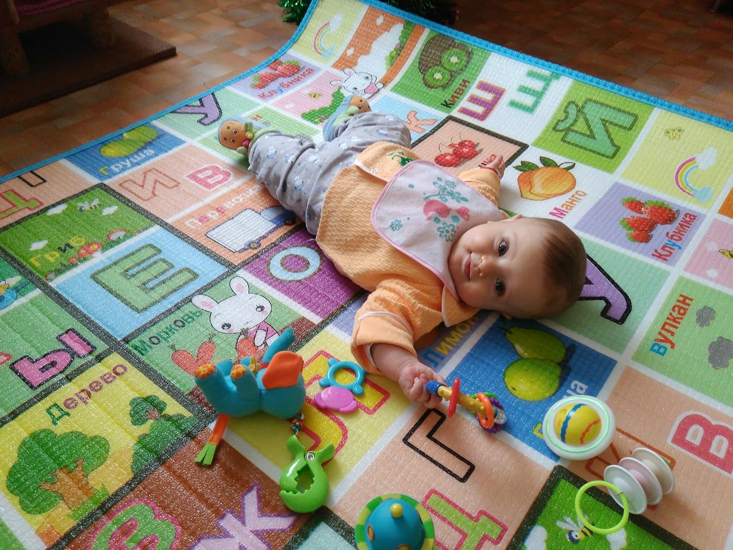 Tapete De Atividades Infantil Com Proteção Térmica Para Bebê 1,80 X 1,20m