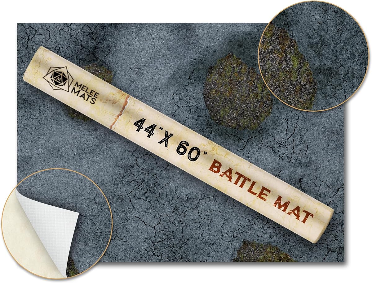 Tapete de batalla de vinilo de 44 x 60 pulgadas para juegos de mesa Warhammer 40k Terrain y DND - Mapa de batalla detallado - Juego completo de iniciación DND para mesa de juego TTRPG Wargaming - Age of Sigmar - Dungeon and Dragons