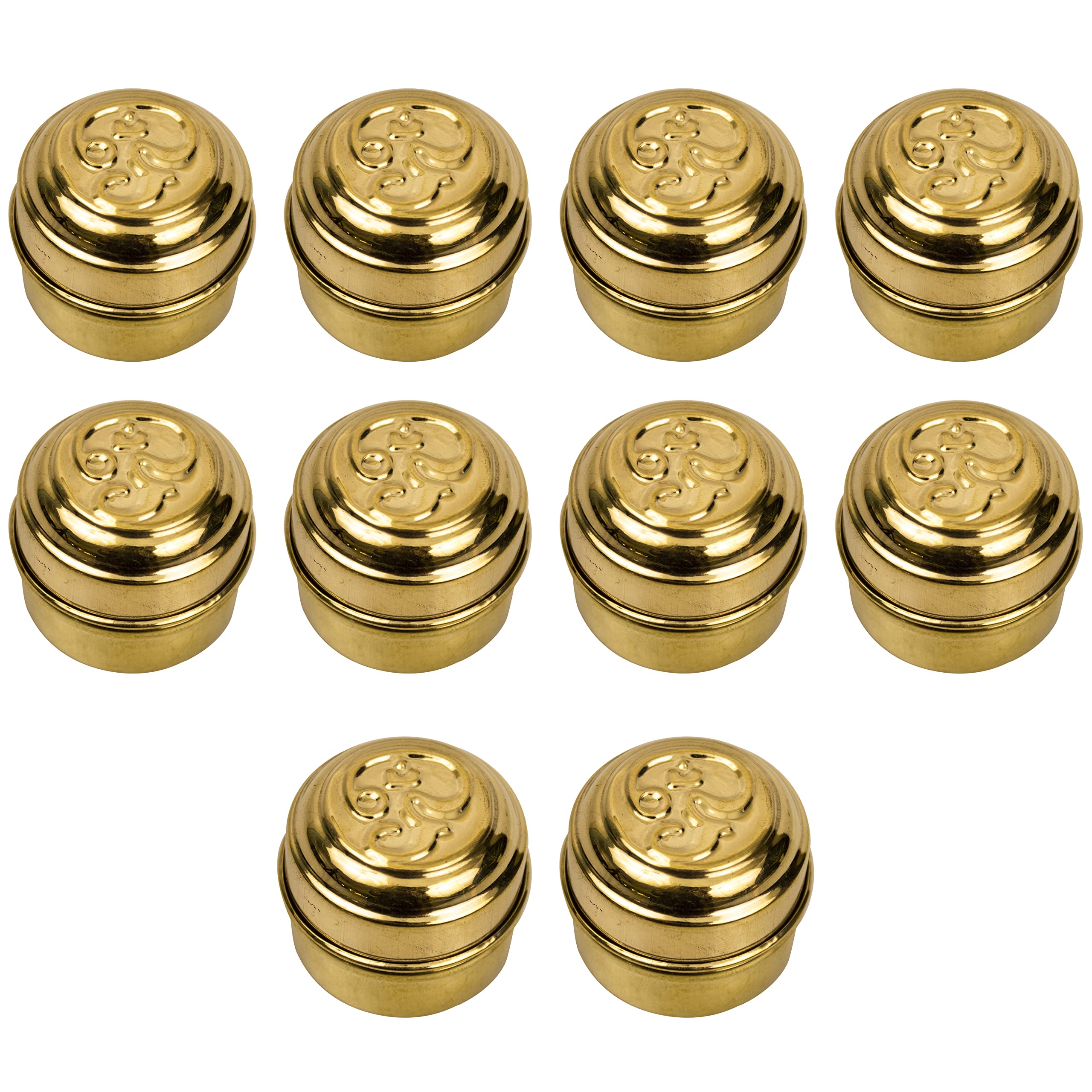 Brass Pooja Box - Store Kumkum & Puja Powders -2