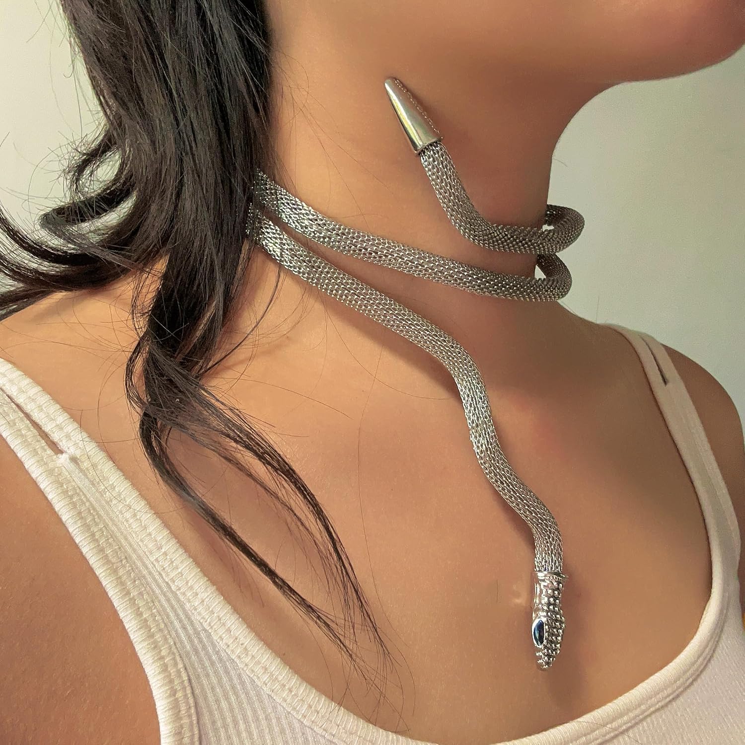 LAKIYOYO Bendable Snake Bracelet for Women Adjustable Punk Snake Choker - Flexible Multi-Purpose Medusa Necklace Hollween Jewelry image 4