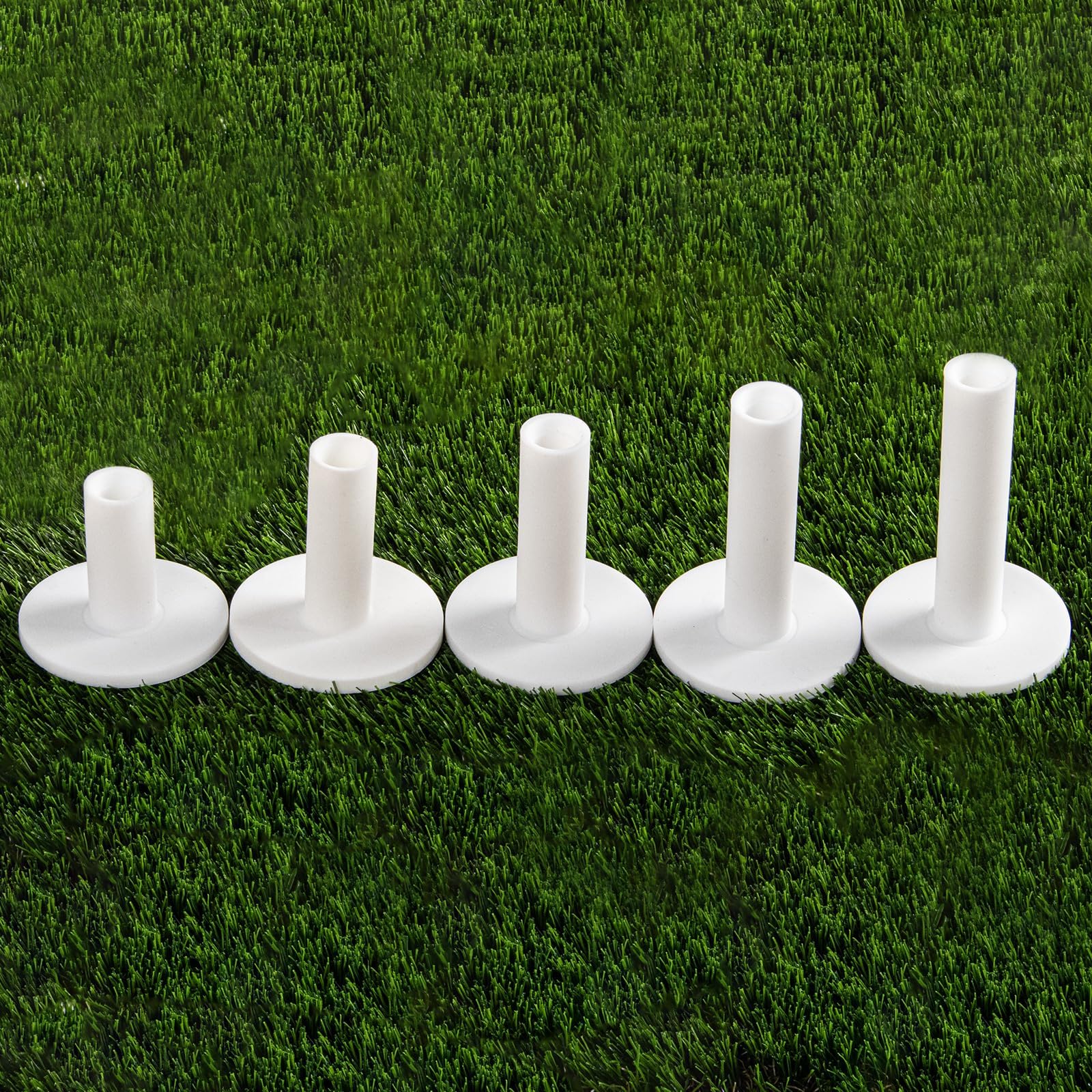 FINGER TEN Golf Rubber Tees Driving Range Value 5 Pack, Mixed Size or 5 Same Size for Practice Mat