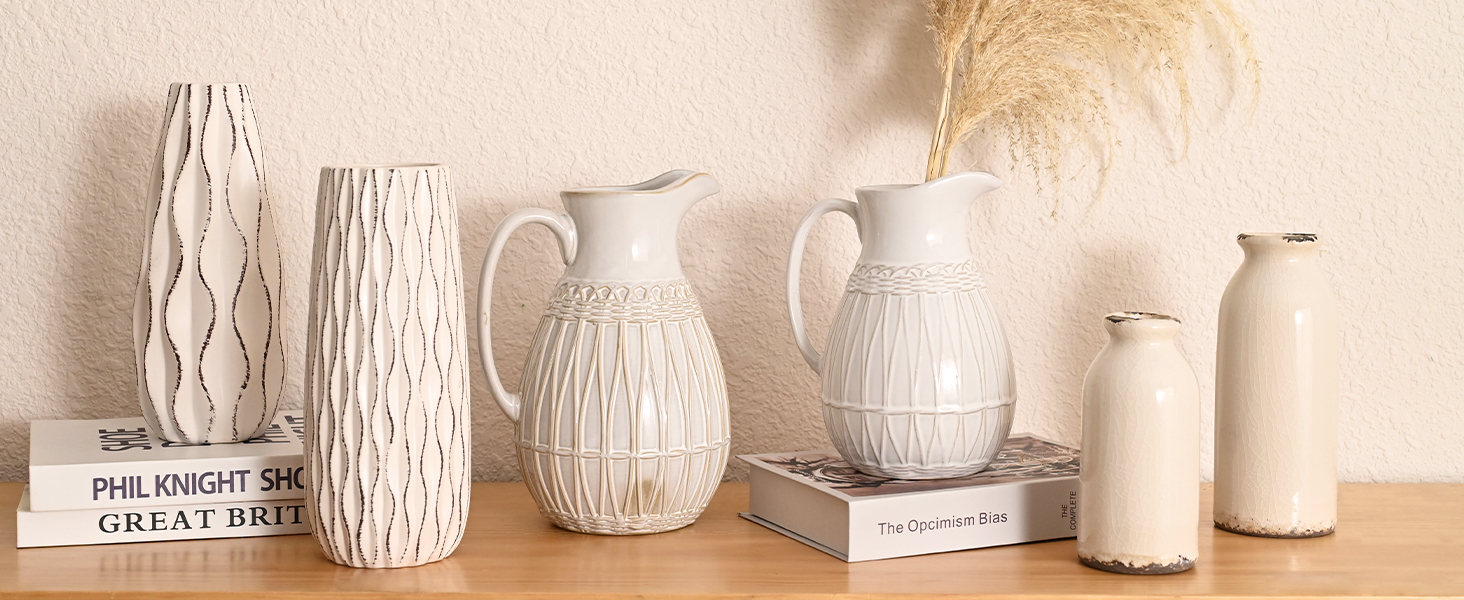 Amazon.com: VICTOR & TERESA White Ceramic Vases Home Decor