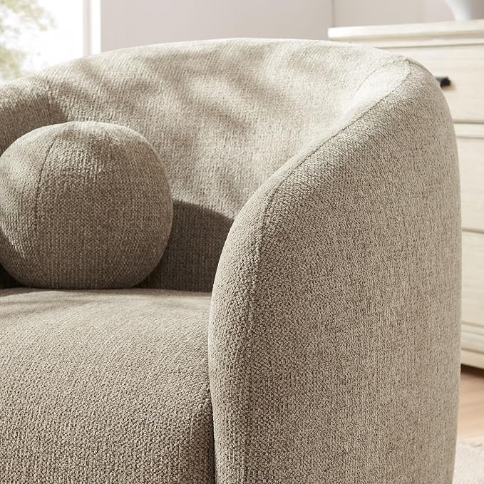 Sillón Moderno en Taupe con Base Giratoria y Cojín de Bola miniatura 5