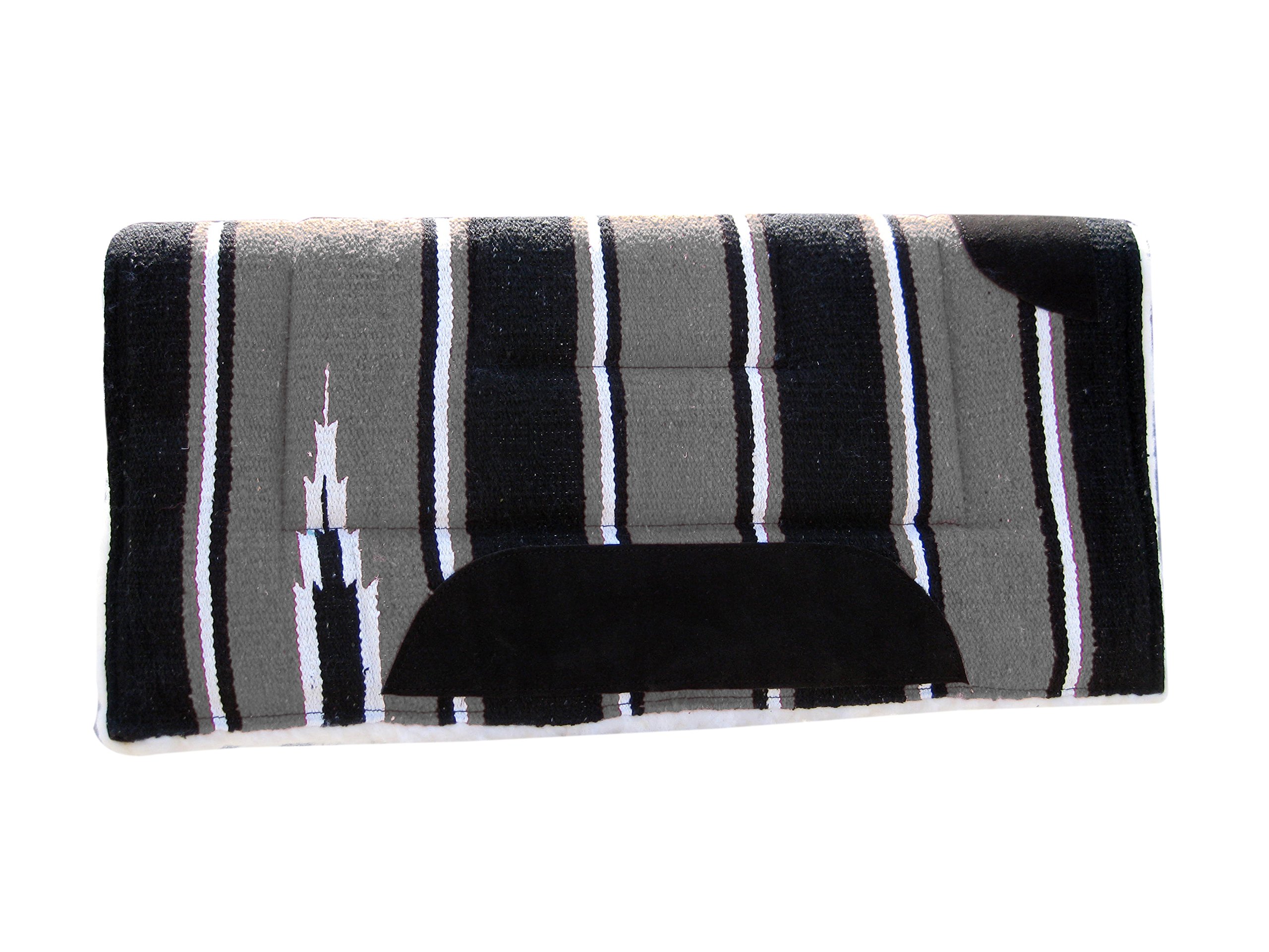Tapis de selle western en polaire avec motif vache Gris 32 x 81 cm Épaisseur 3,8 cm