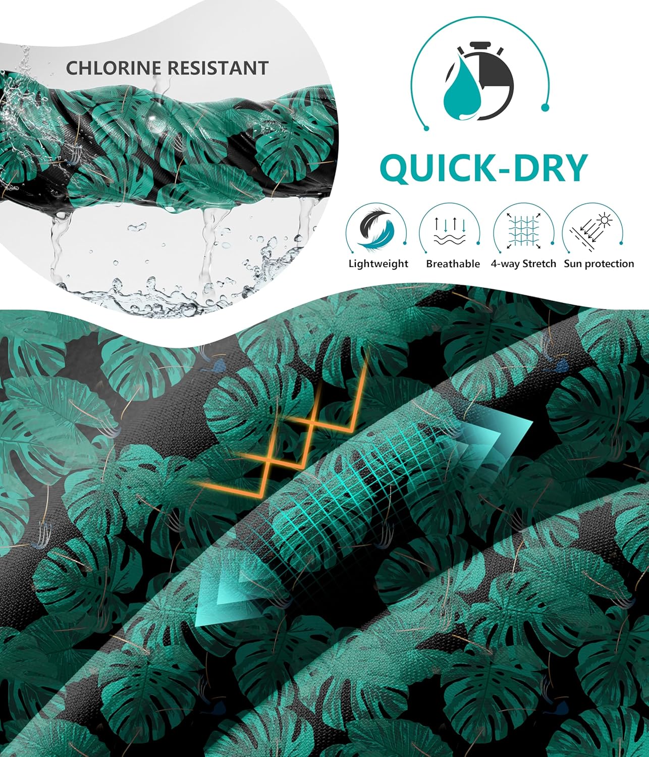 SANTINY Women's 17'' Long Swim Skirt with Pockets High Waisted Modest Tummy Control Swimsuit Skirt Bathing Suit Bottoms - Image 7