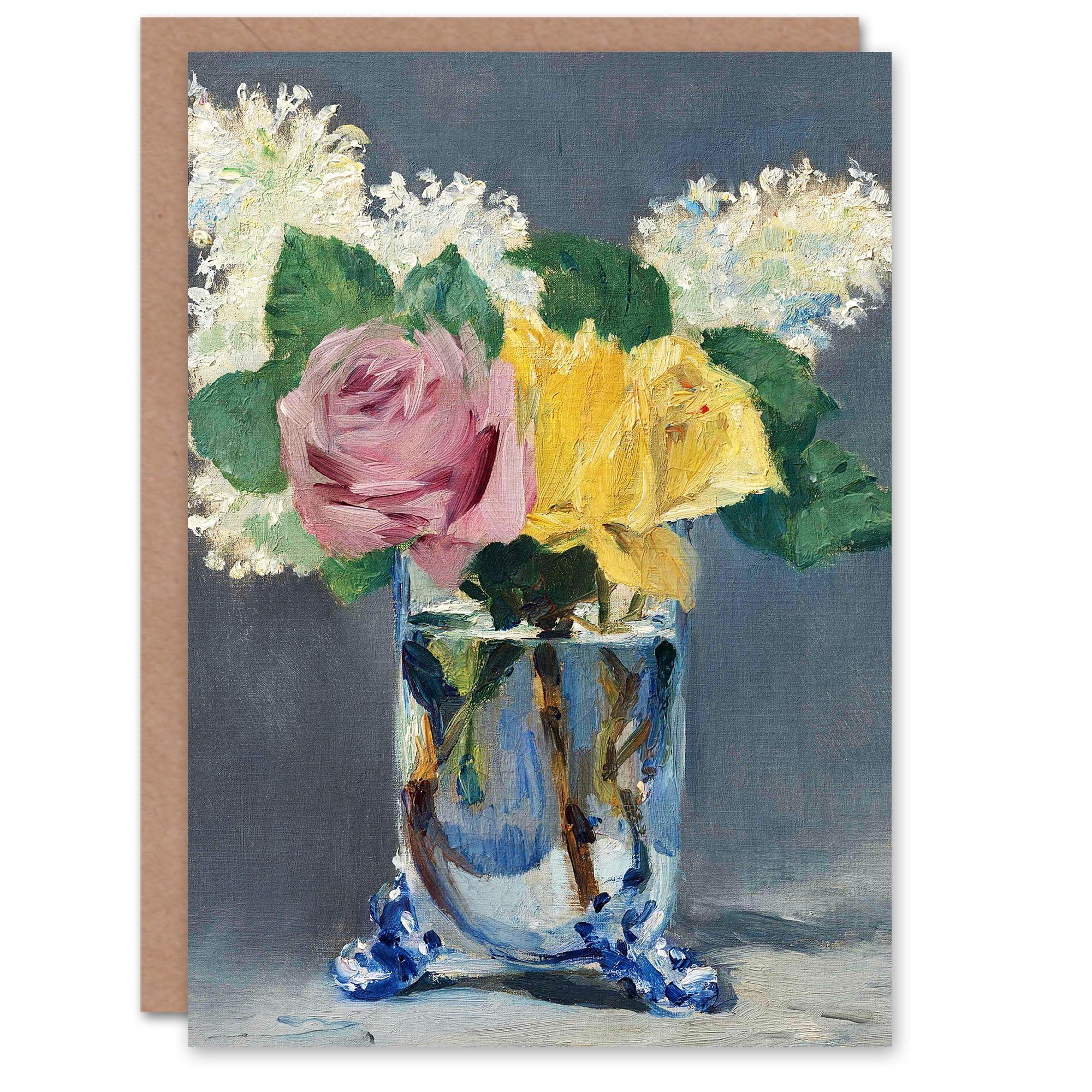 Artery8 Edouard Manet Art Card Lilacs and Roses in Glass Vase
