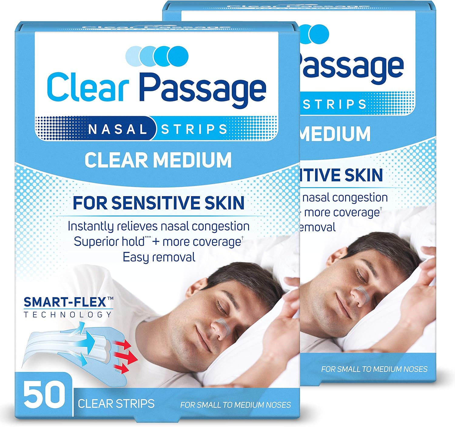 Buy Clear Passage Nasal Strips Medium,, 50 ct Works Instantly to