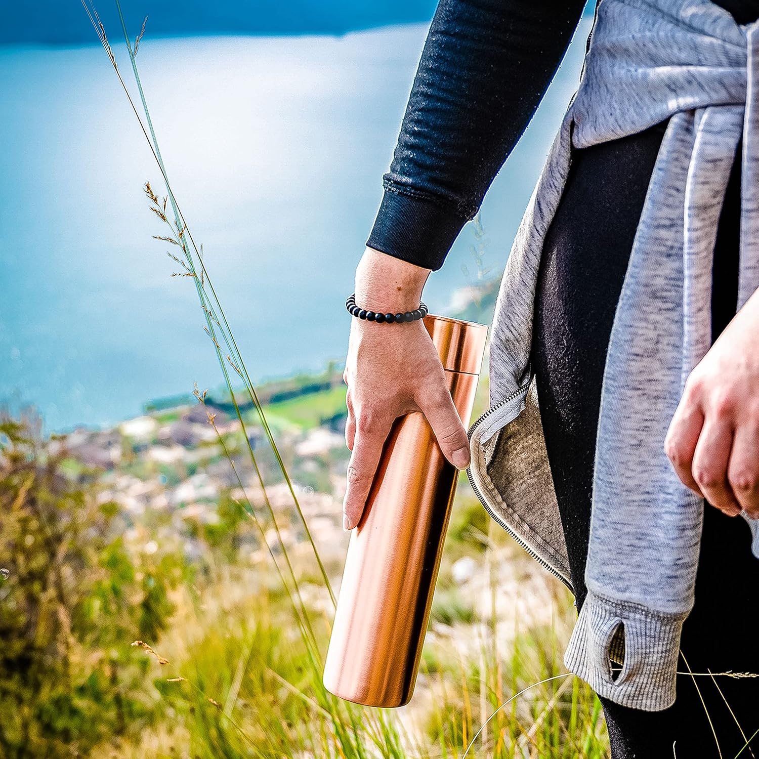 Copper Water Bottle - 34oz Vintage Modern Design - An Ayurvedic Pure Copper Vessel For Drinking- Drink More Water, Lower Your Sugar Intake And Enjoy The Health Benefits Immediately - Image 7