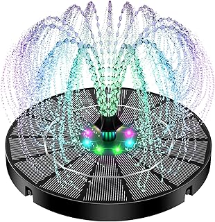 Solar Fountain with Colorful Lights,High Efficiency Solar Water Fountain...