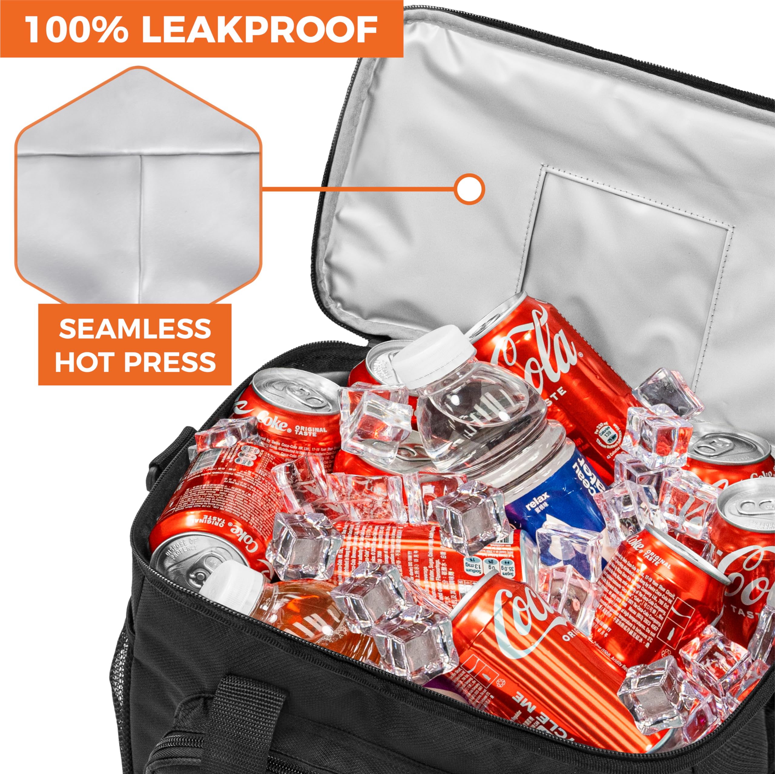 OPUX Borsa termica morbida, isolata, pieghevole, per uomo, lavoro, campeggio, spiaggia, viaggi, portatile, morbida, a prova di perdite, impermeabile, grande borsa per il pranzo con tracolla, 30