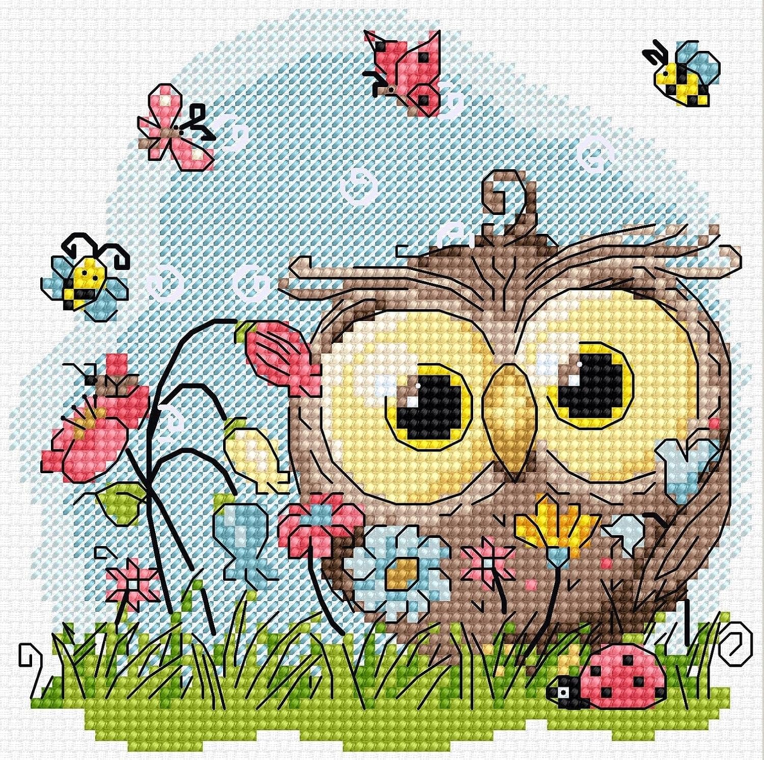 Luca-S Cross Stitch Kit Happy Owl B1401