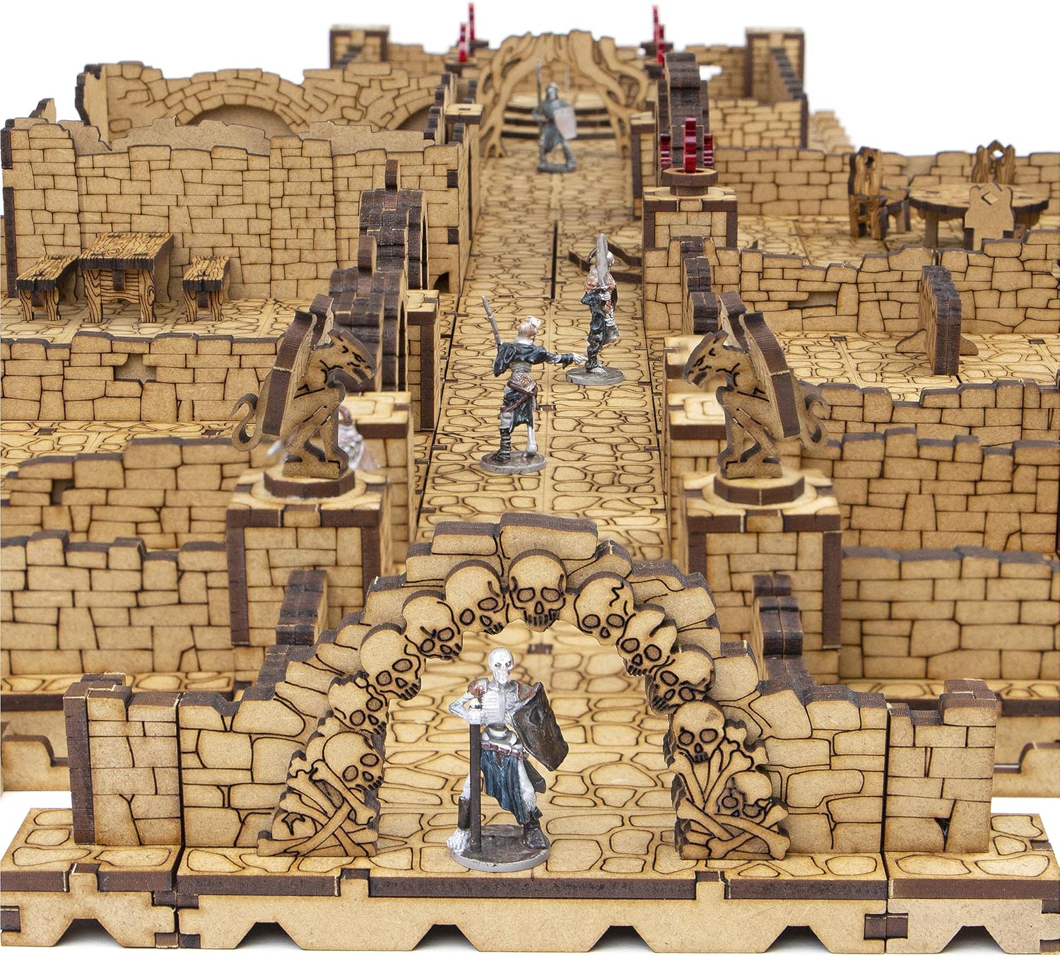 TowerRex Dungeon D&D Terrain, Tabletop Battle Map, DND Accessories, Set for Dungeons & Dragons, Pathfinder, Warhammer, Wargaming Terrain, TTRPG Scenery Kit for 28mm 32mm Miniatures