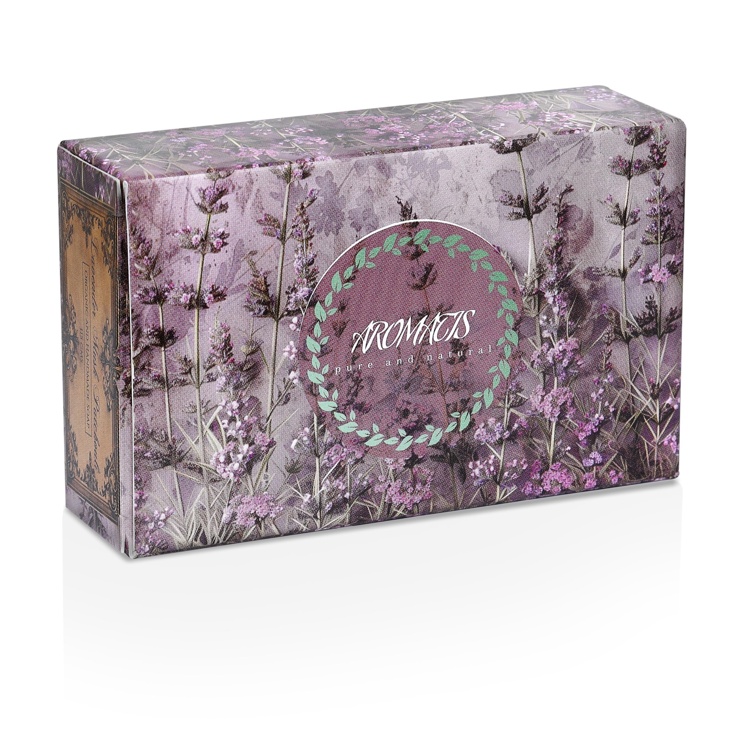Aromatis Organic Lavender-Musk-Patchouli Soap | Bath And Shower Soap For Royal Luxurious Bath Experience | 100% Natural and Handmade | Natural Skin Glow and Brightness | Cold processed | Moisturizing | Chemical Free , Pack Of 1, 125g (Lavender)