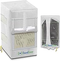 Vista 9 de Dos cubiertas blancas impermeables 600D para altavoces montados en soporte C - Compatible con Yamaha NS-AW150, Polk Audio Atrium 5