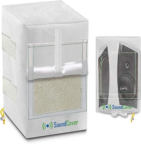 Miniatura 9 de Dos cubiertas blancas impermeables 600D para altavoces montados en soporte C - Compatible con Yamaha NS-AW150, Polk Audio Atrium 5