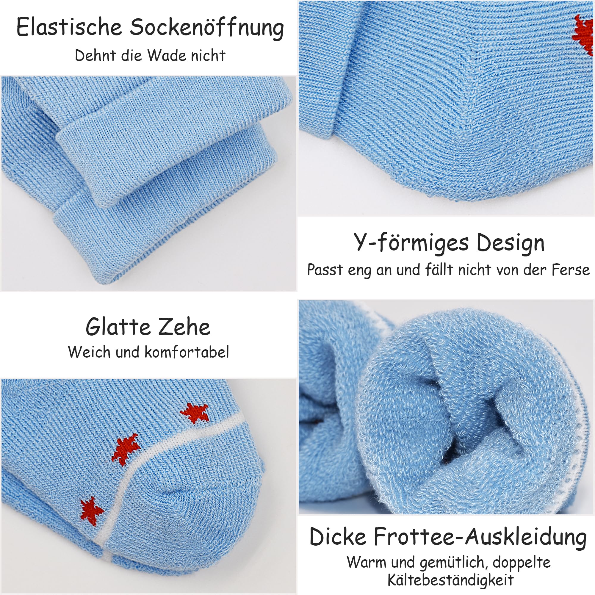 ZERULETS Kinder Baby Socken für Jungen und Mädchen - 12 Paare Dicke Winter Socken für Neugeborene und Babys 0-36 Monate