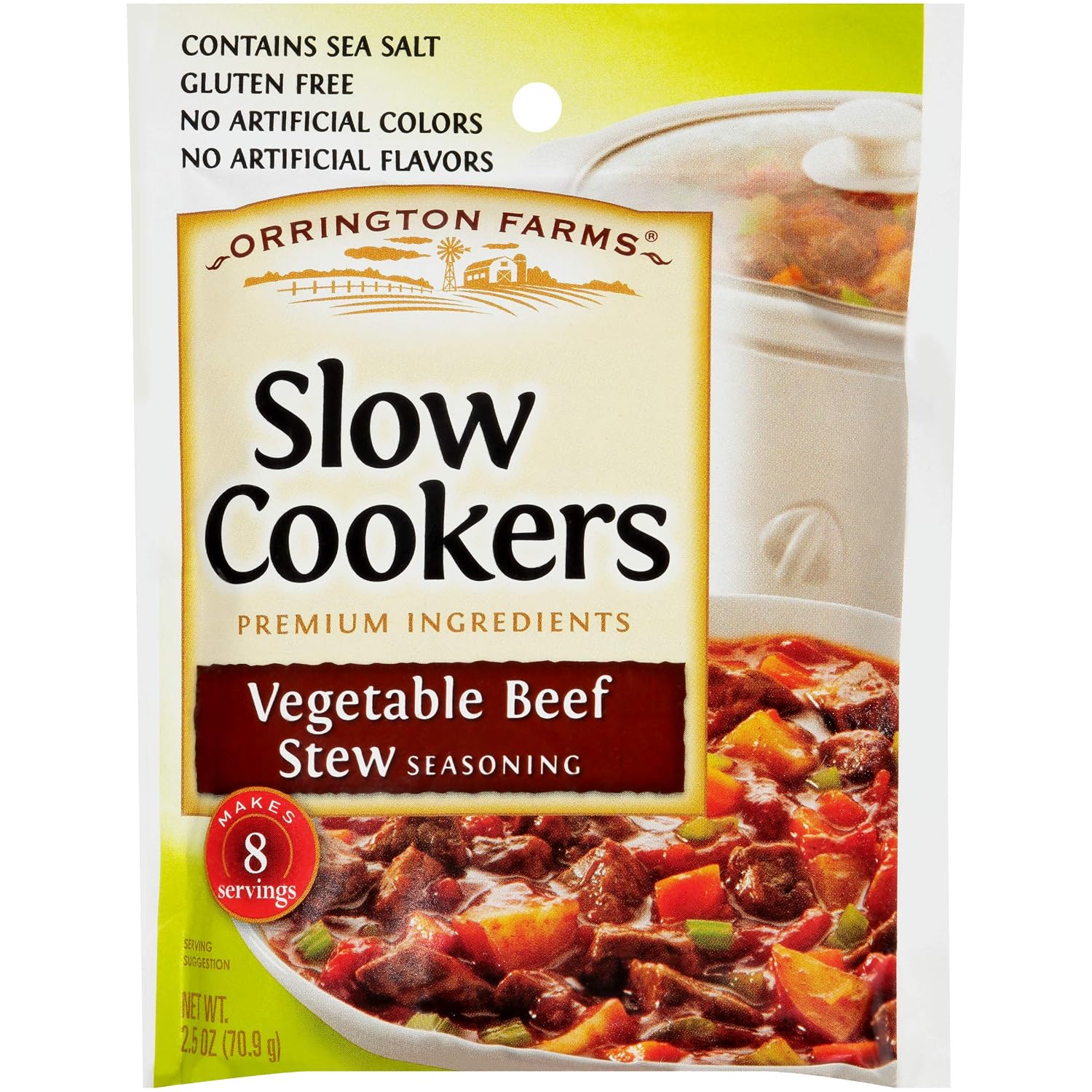 Orrington Farms Slow Cookers Seasoning, Vegetable Beef Stew, 2.5 oz Packet (Pack of 12)