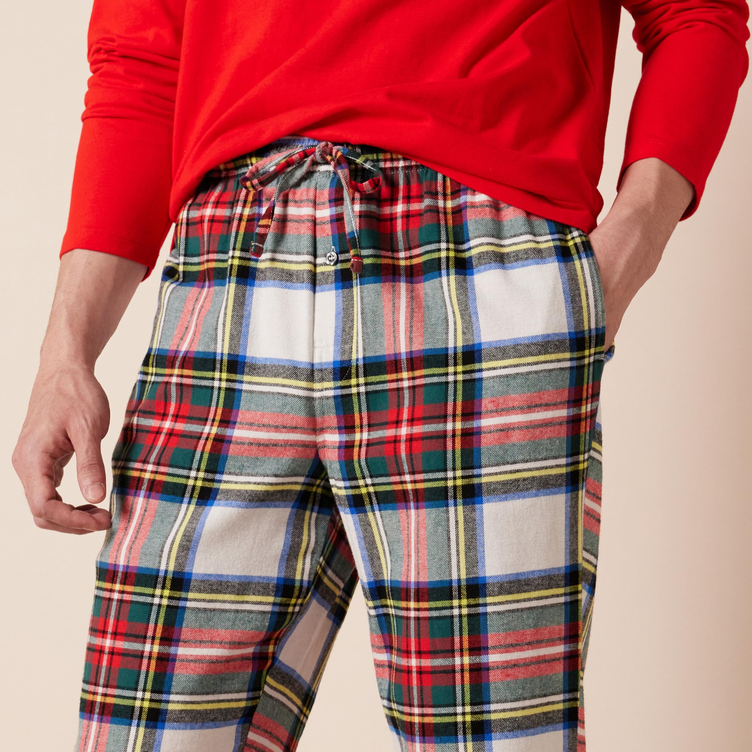 Amazon Essentials Completo Pigiama con Pantaloni e Maglia a Maniche Lunghe in Flanella Uomo