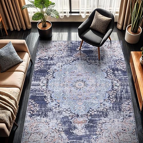 Miniatura 127 de CAMILSON Alfombra moderna de lujo de 8 x 10 pies, estilo vintage, abstracto, suave, de pelo medio, resistente a las manchas, fácil de limpiar, no