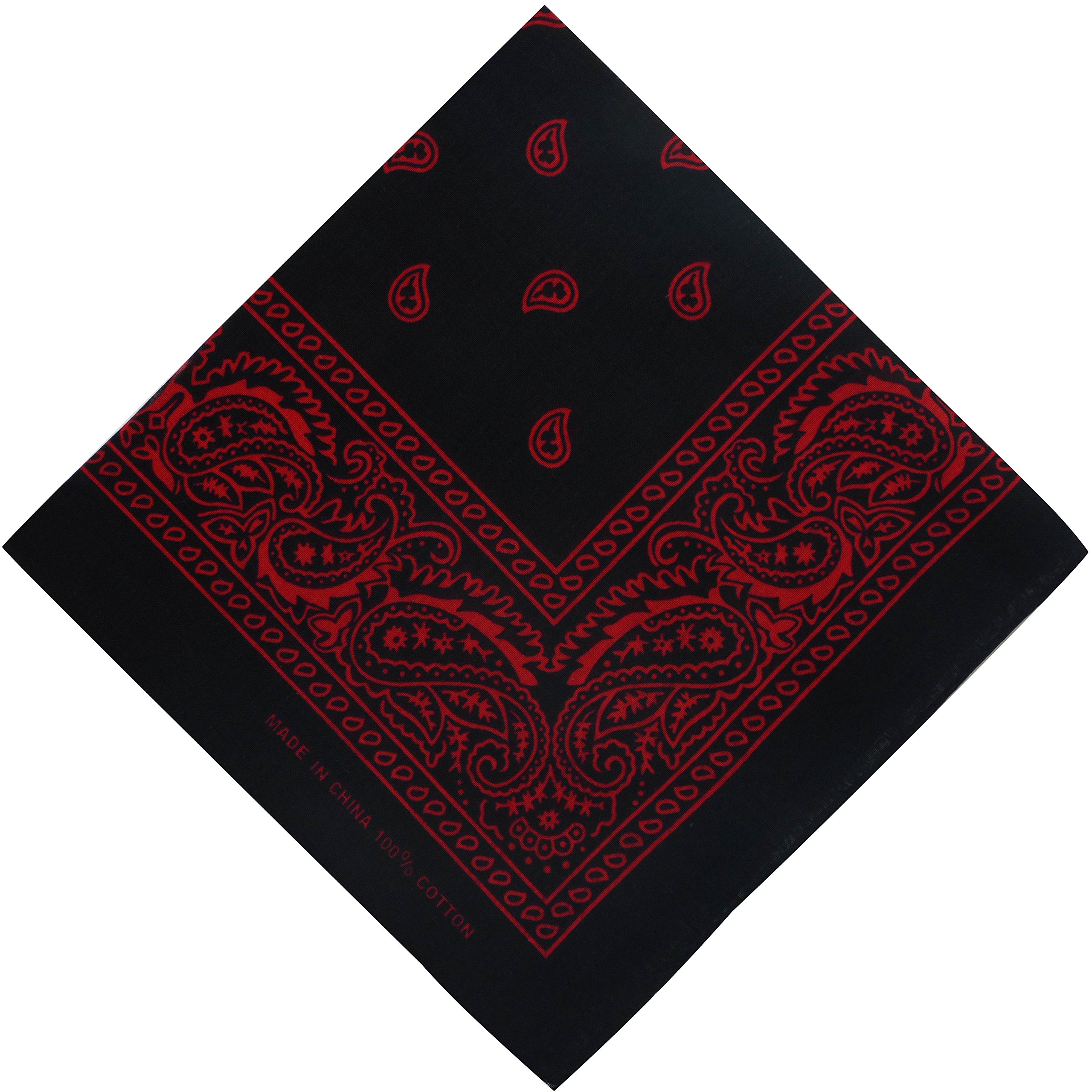 Men's Black/Red Ladies Classic Paisley Bandana Head Scarf/Bikers Urban Wear ()
