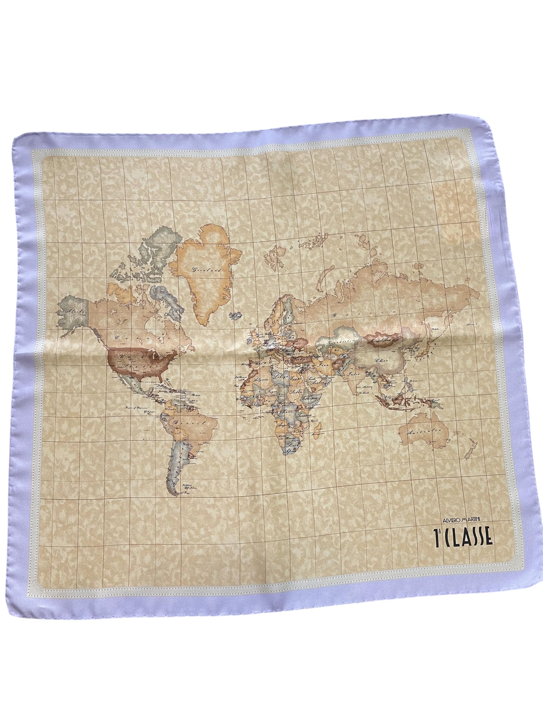 Foulard stampa Geo Classic in seta 50 x 50 LILLA CHIARO