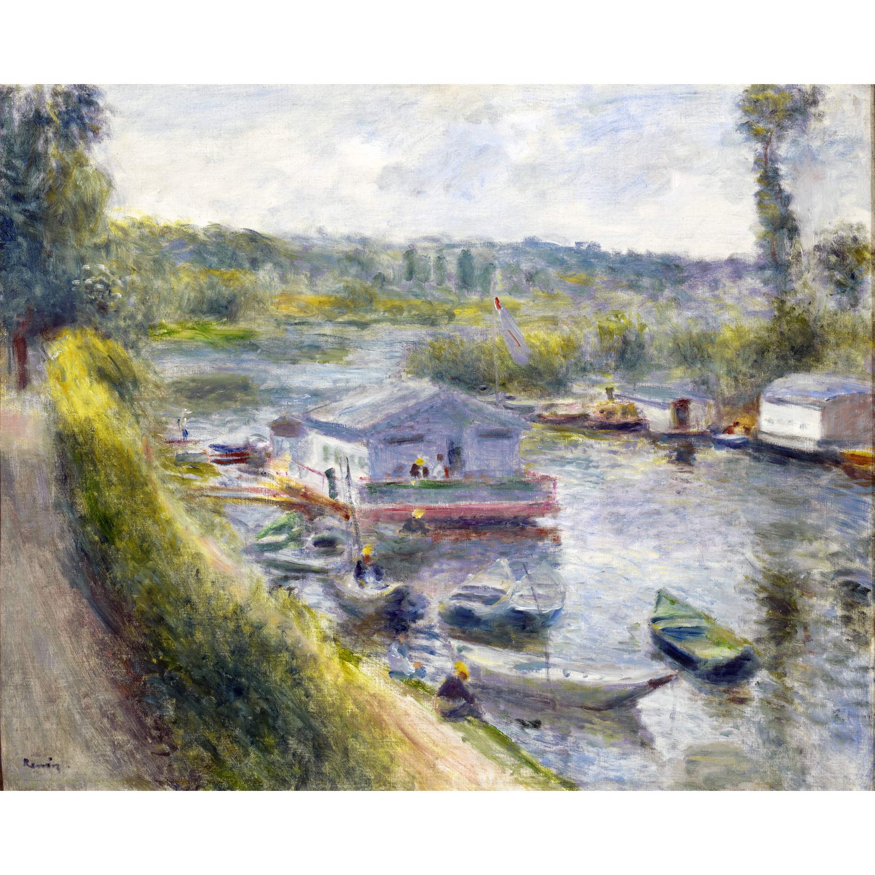 Artery8 Renoir Washhouse Boat At Basmeudon C1874 Painting Large Wall Art Poster Print Thick Paper 18X24 Inch