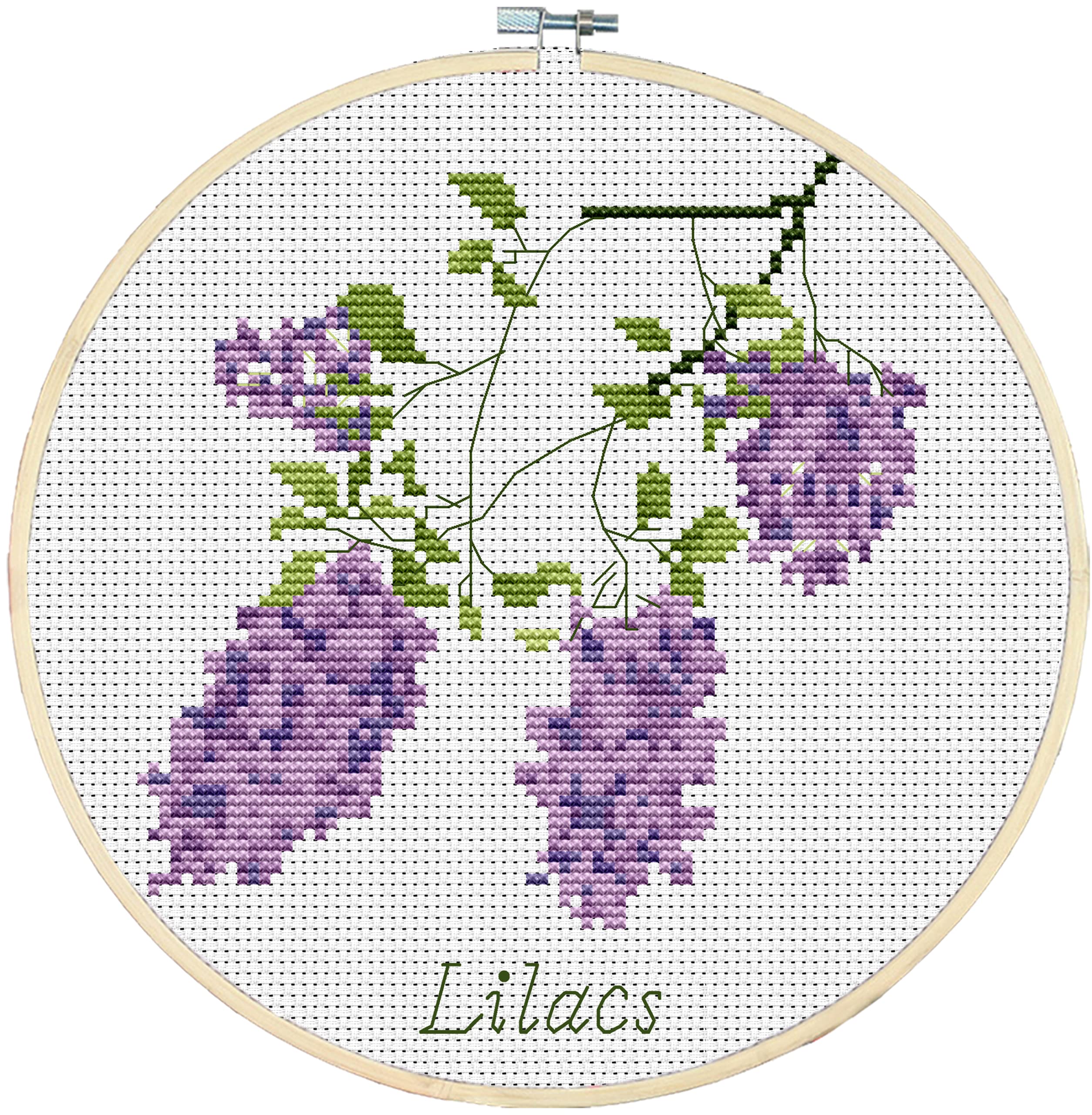 Cross Stitch Kit A Full Range of Embroidery Starter Kits for Beginners -Lilac 11.42×11.42-inch