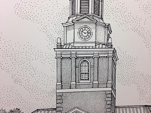 Miniatura 3 de Wake Forest - Wait Chapel 11"x14" print from pen & ink original