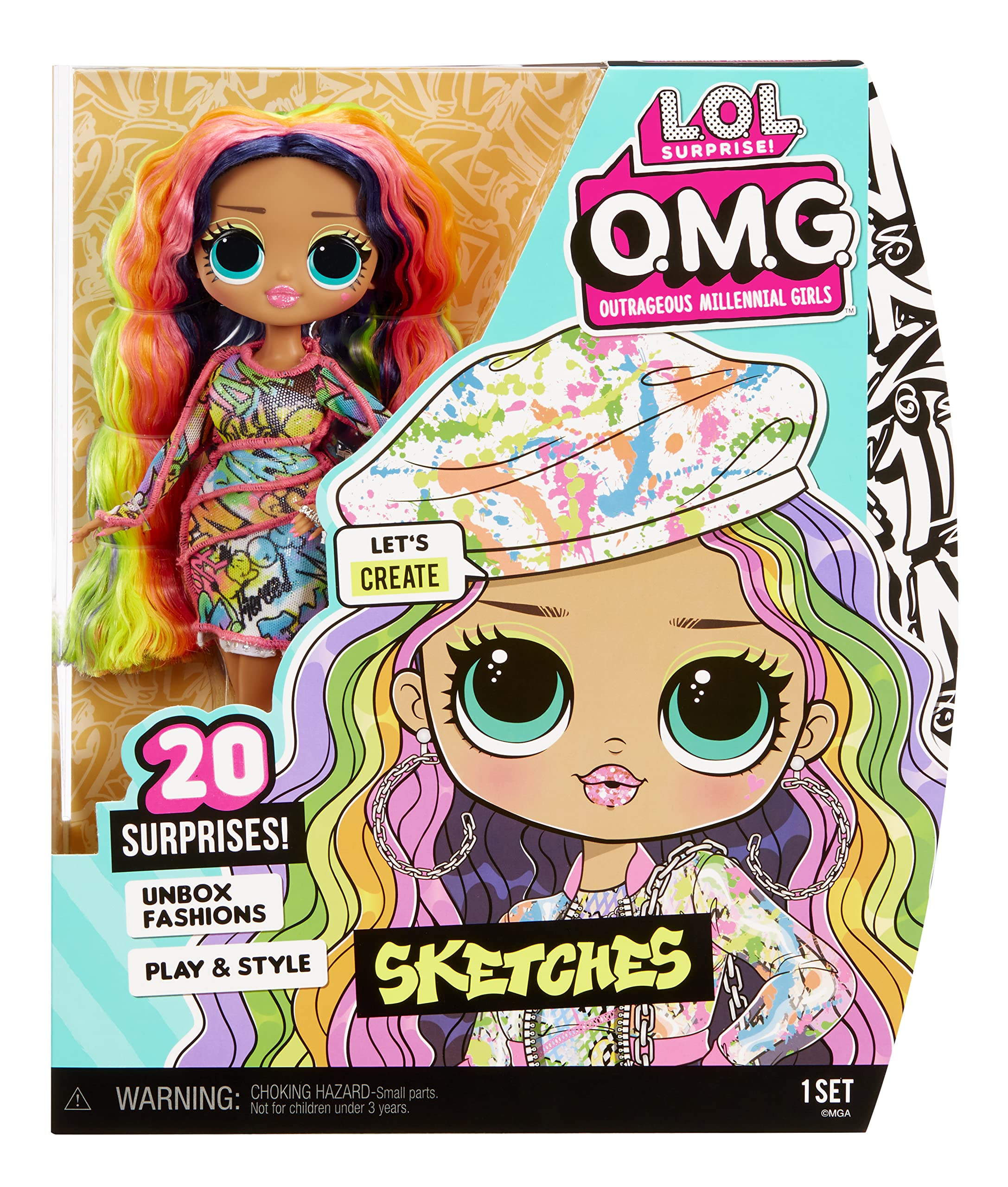 L.O.L. Surprise!OMG Sketches Fashion Doll with 20 Surprises Including Accessories in Stylish Outfit, Holiday Toy Great Gift for Kids Girls Boys Ages 4 5 6+ Years Old & Collectors
