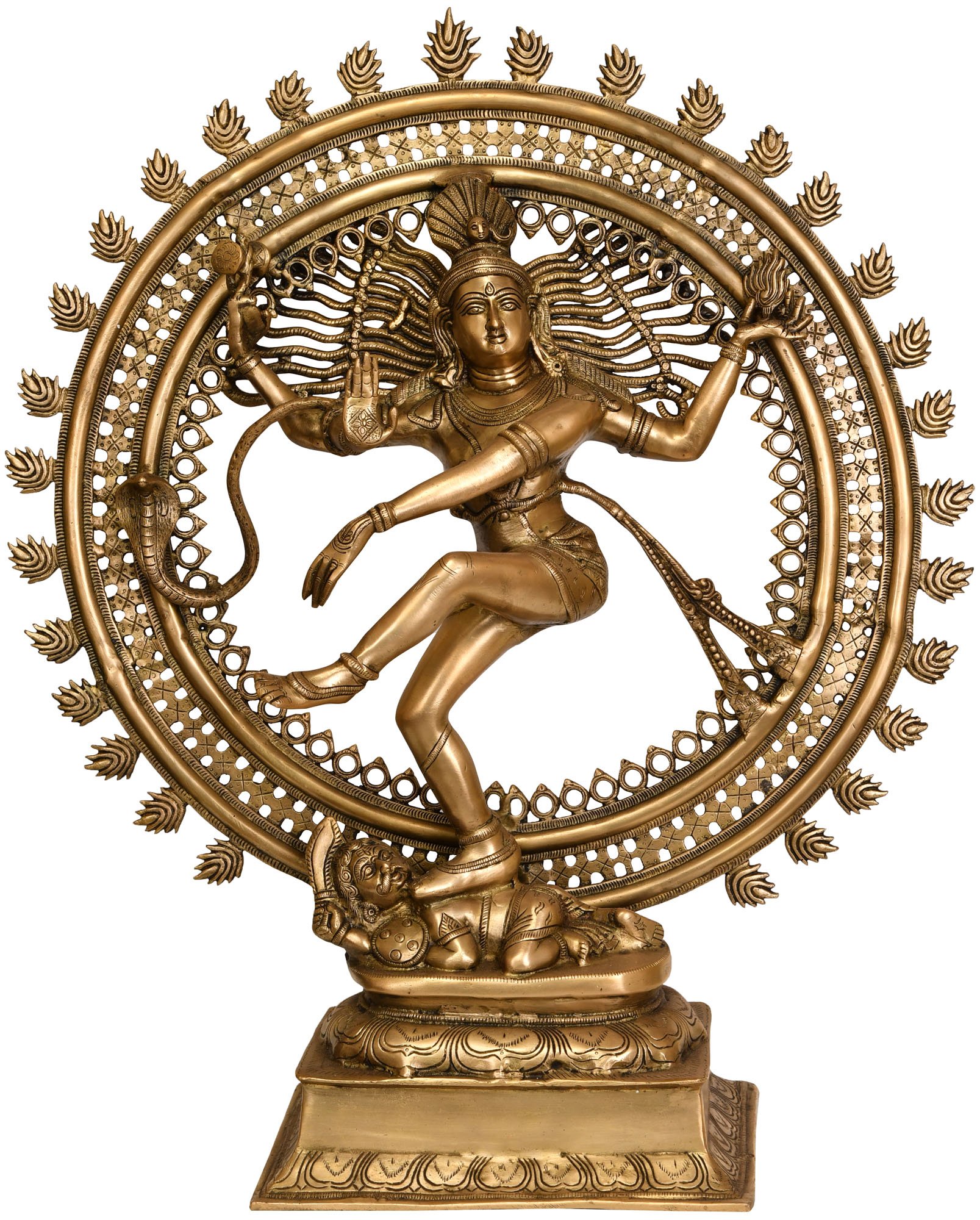 Exoticindia Large Size Nataraja, Natural Brass