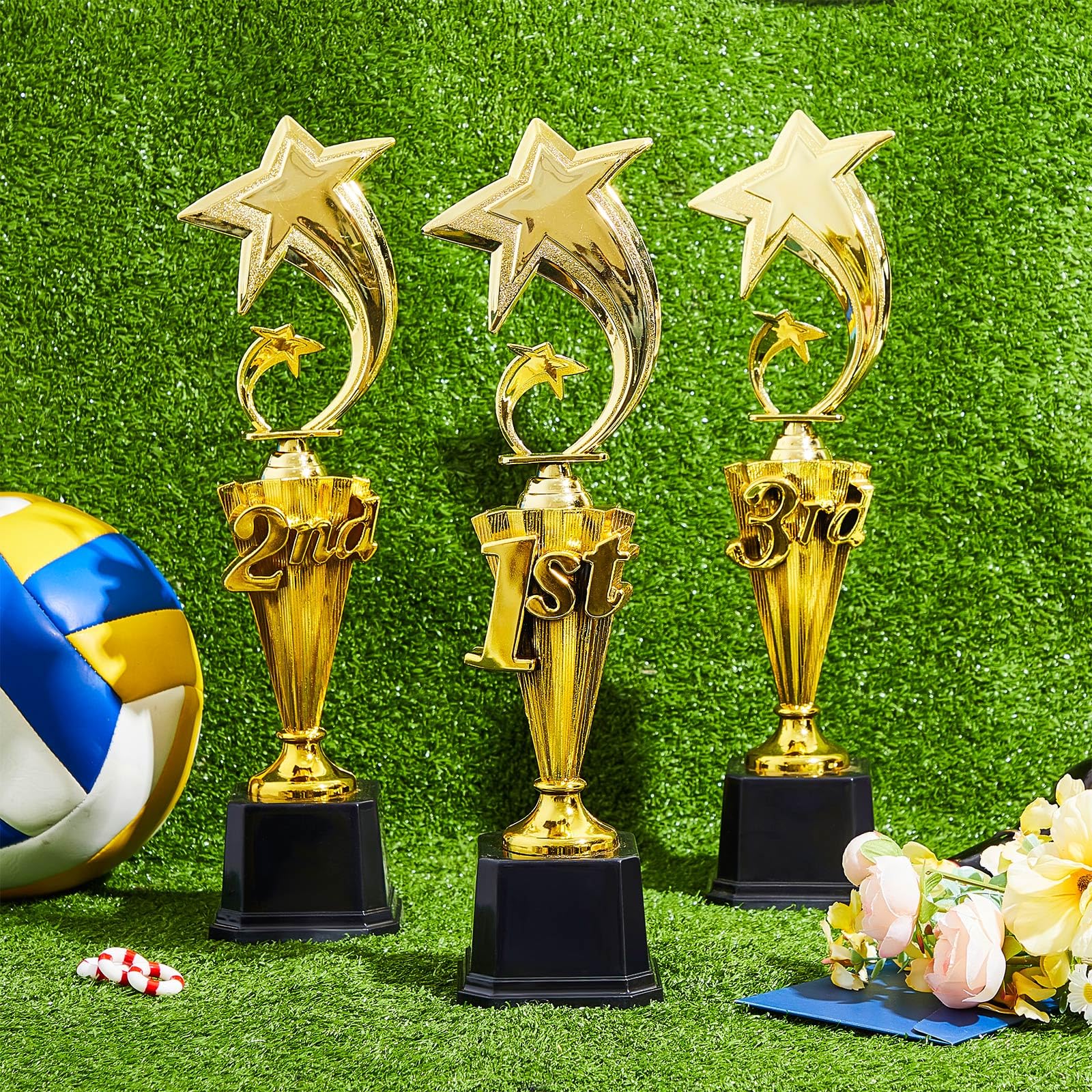 Foilswirl Trofeo de primer lugar, premio al primer lugar para torneo deportivo, divertido ganador de oro, copa de trofeo para competiciones de fútbol y ceremonia de recompensa