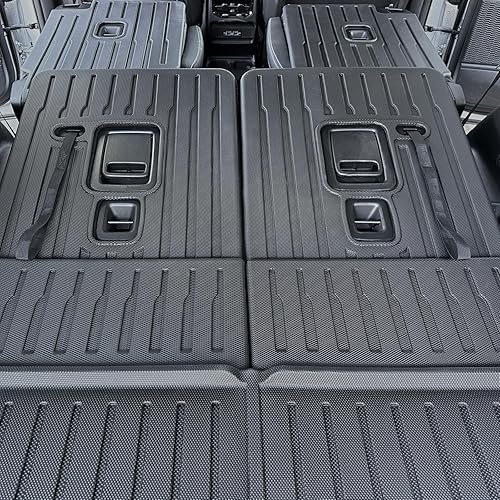 Miniatura 4 de CARESA Cargo Liner - Funda trasera de asiento de 2 y 3 fila para Jeep Grand Cherokee L 2021-2024, accesorios para 6 pasajeros (se ajusta al asiento