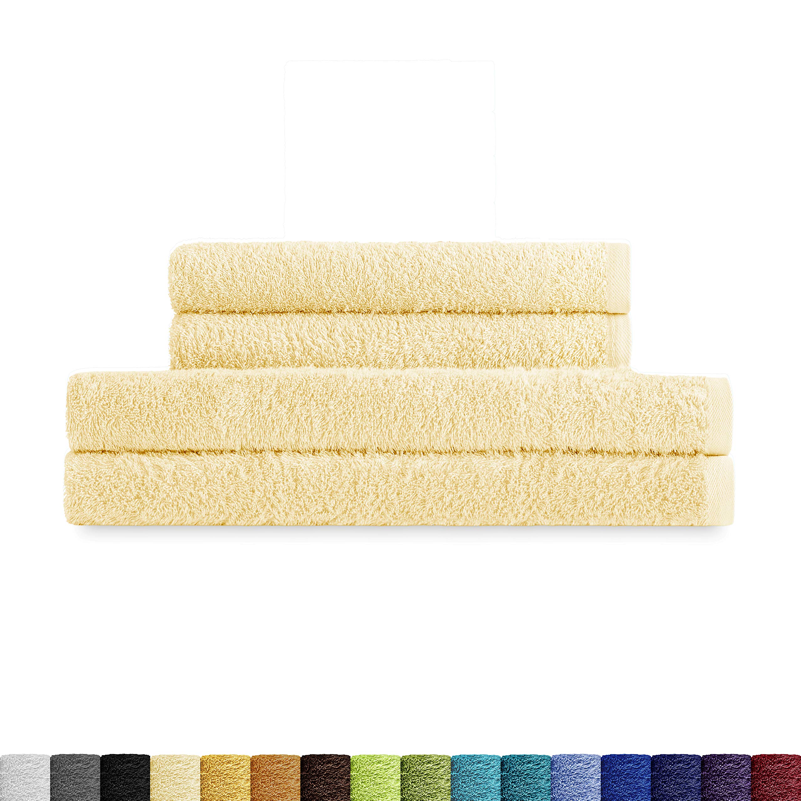 Eiffel Textile Sets of Terry Quality Towels 400 g, 100% Egyptian Cotton, Natural, 2 x Sheets 2 x Sinks, 4 Pieces