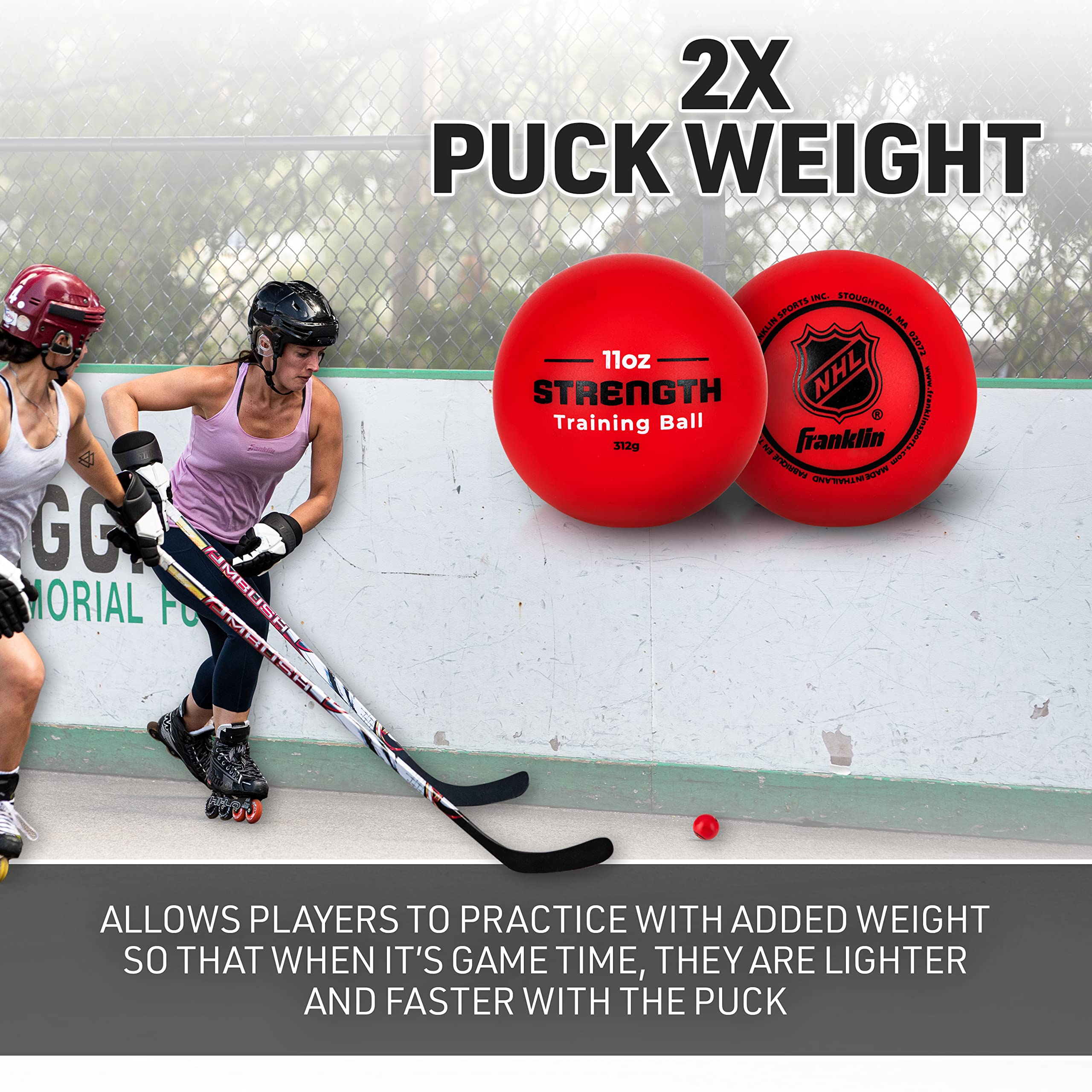 Franklin Sports Stickhandling - Kit de Entrenamiento para Pelotas de Hockey (4 Pelotas)