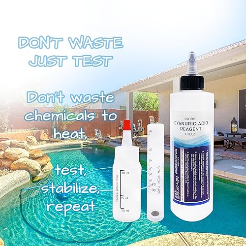 Miniatura 4 de Kit de prueba de ácido cianúrico, prueba precisa, reactivo de 8 onzas, con tubo de ensayo y botella de mezcla, herramienta de mantenimiento de