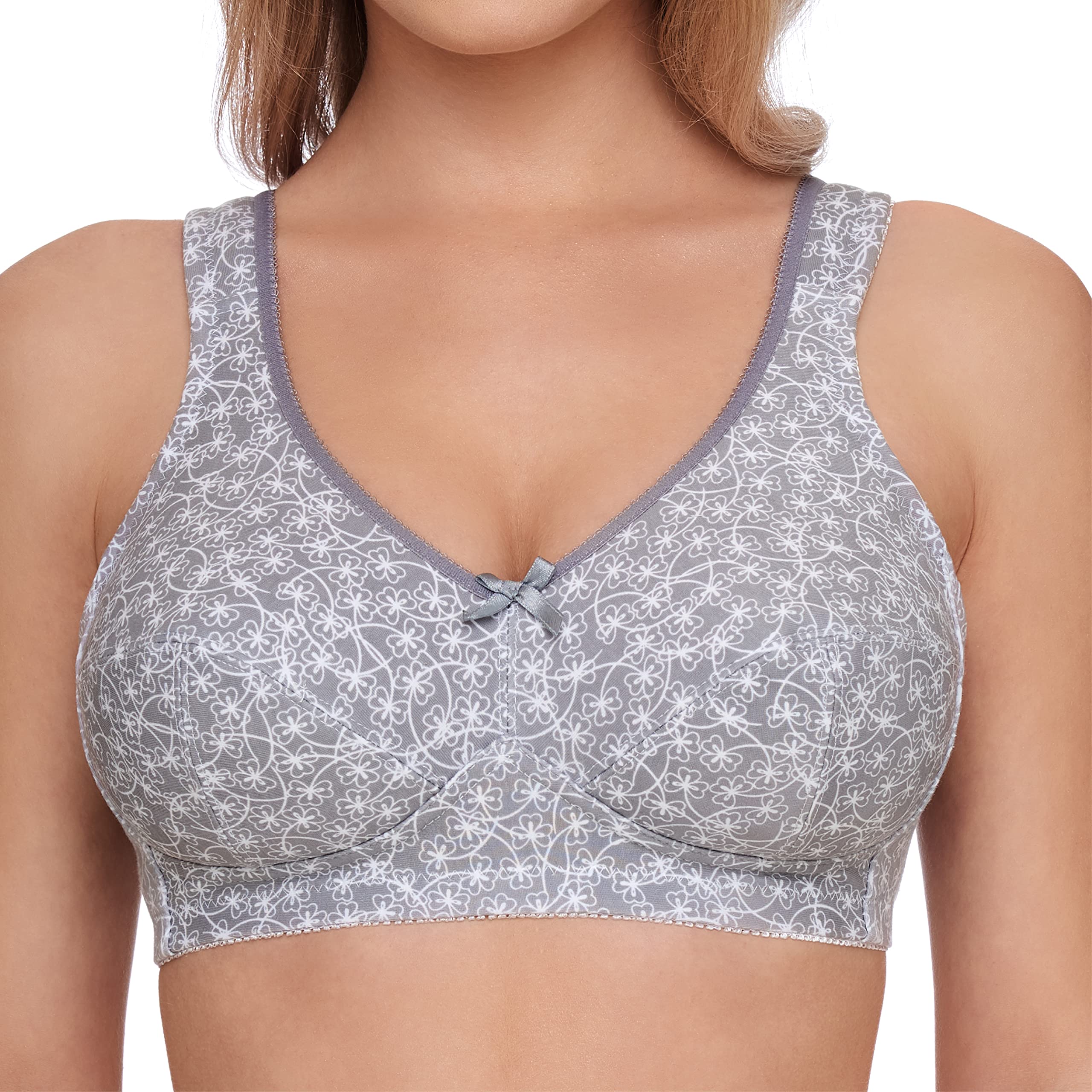 Susa Women's Damen kompakter Funktions-BH ohne Bügel Wireless Bra, Grey (Grey 024), 36E