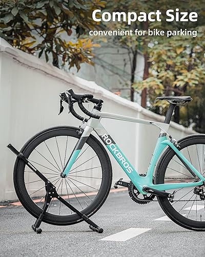 Miniatura 4 de ROCKBROS Soporte de suelo para bicicleta, soporte de bicicleta de interior para garaje, soporte de bicicleta de piso para almacenamiento, soporte de